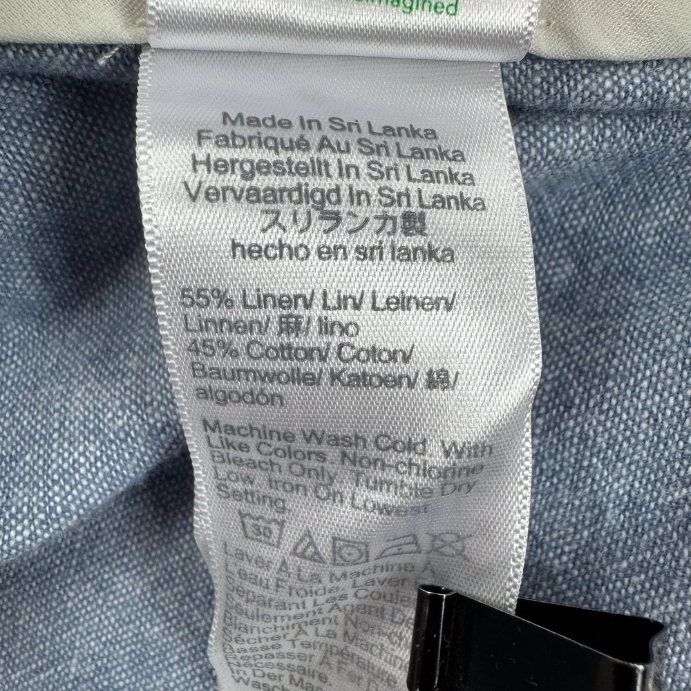 J Crew Pants Mens 36x26 Blue Linen Cotton Lightweight Chambray Summer Casual